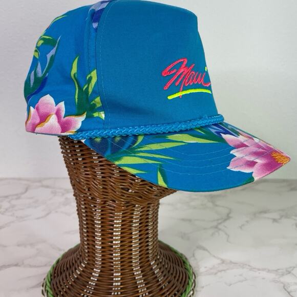 Vintage Hawaiian Headwear Cap Maui Neon 90’s - Picture 2 of 9